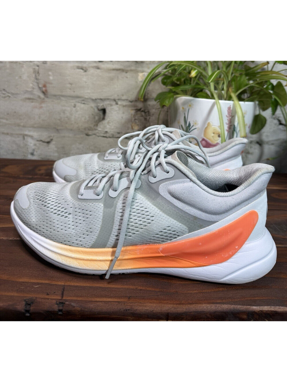 lululemon Blissfeel Run Gray/Orange/White Solid Low Top Lace-Up Men's Sneaker